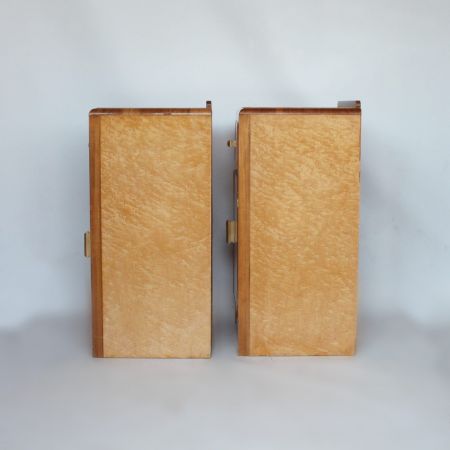 Antike Art Deco Nachttische Ahorn Nussbaum Beistelltische englisch ca 1930