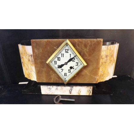 Antike Art Deco Kaminuhr Marmor englisch ca 1920