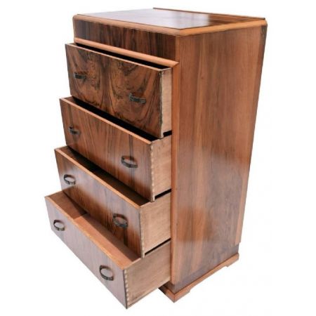 Antike Art Deco Nussbaum Kommode englisch ca 1930