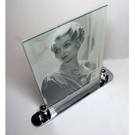 Französischer antiker Art Deco Bilderrahmen Chrom ca 1930