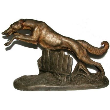 Antike französische Art Deco Bronzefigur "Windhund" Skulptur Calvin ca 1930