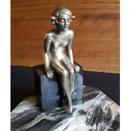 Österreichische Antike Art deco Bronze von Lorenzl ca. 1930