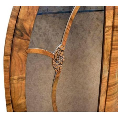 Art Deco Antike Englische Nussbaum Vitrine ca. 1930