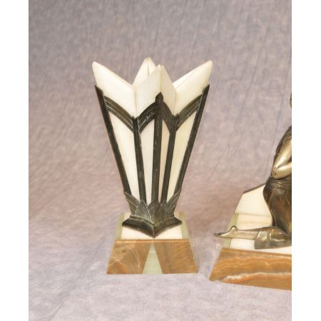 Französische Antike Art Deco Uhr Figurenset ca. 1920