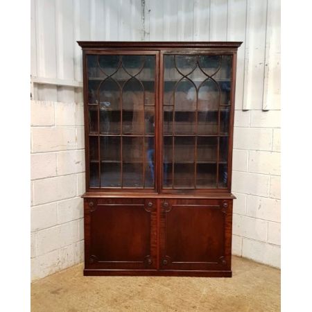 Regency Englisches Antikes Mahagoni verglastes Bücherregal ca. 1820
