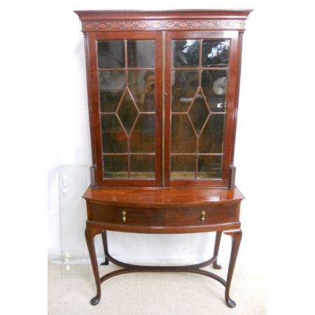 Edwardianischer Englischer Antiker Mahagoni Bücherschrank ca. 1910