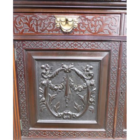 Viktorianisches Antikes Englisches Mahagoni Bücherregal ca. 1860