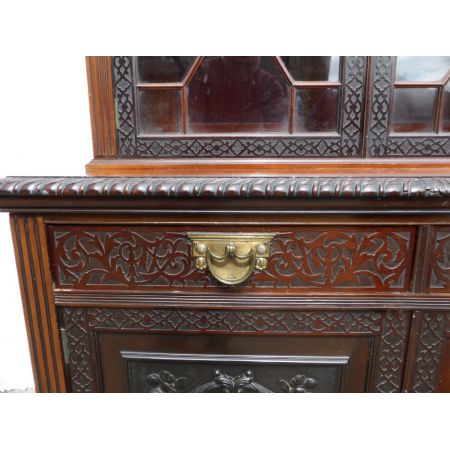 Viktorianisches Antikes Englisches Mahagoni Bücherregal ca. 1860