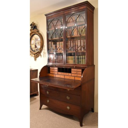 Regency Englischer Antiker Mahagoni Sekretär bureau bookcase ca. 1820