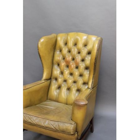 Edwardianischer antiker Mahagoni Echtleder Sessel englisch ca 1890