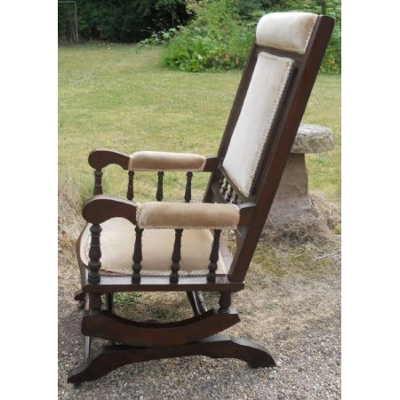 Edwardianischer antiker Mahagoni Schaukelstuhl englisch ca 1900