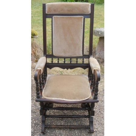Edwardianischer antiker Mahagoni Schaukelstuhl englisch ca 1900