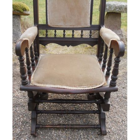 Edwardianischer antiker Mahagoni Schaukelstuhl englisch ca 1900