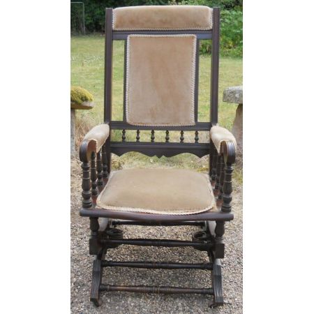 Edwardianischer antiker Mahagoni Schaukelstuhl englisch ca 1900