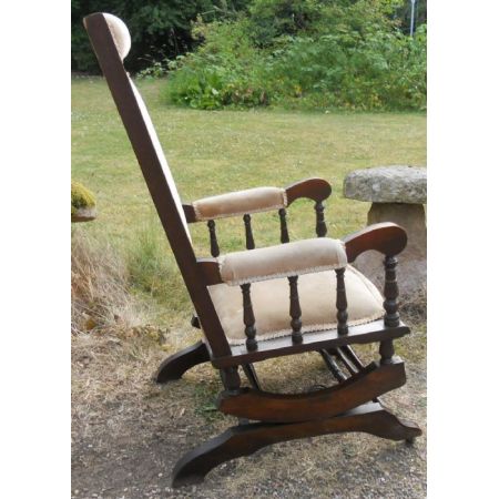 Edwardianischer antiker Mahagoni Schaukelstuhl englisch ca 1900
