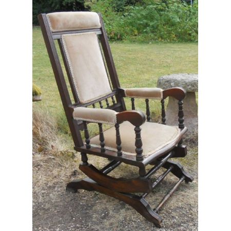 Edwardianischer antiker Mahagoni Schaukelstuhl englisch ca 1900