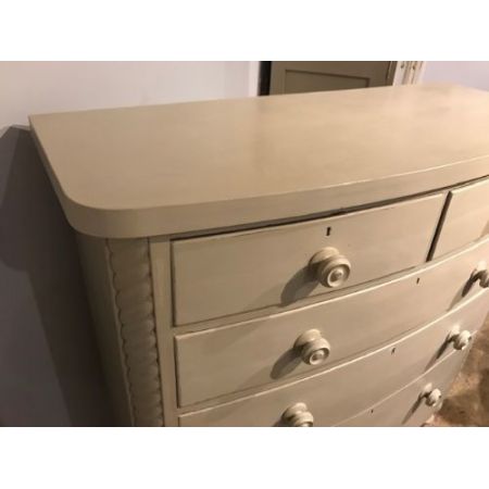 Viktorianische Englische Antike Mahagoni Bogenfront Kommode ca. 1860