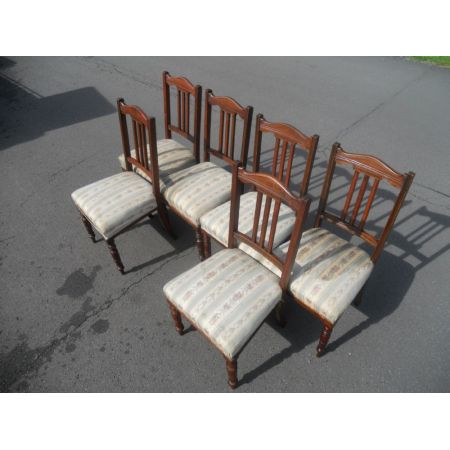 Edwardianisches Antikes Englisches Set Mahagoni Esszimmerstühle ca. 1890