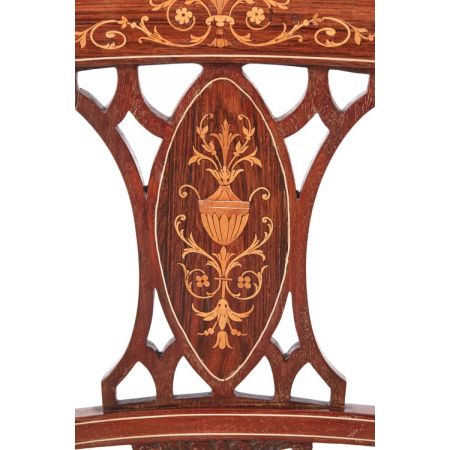 Edwardianisches Antikes Englisches Set Palisander Esszimmerstühlen ca. 1900