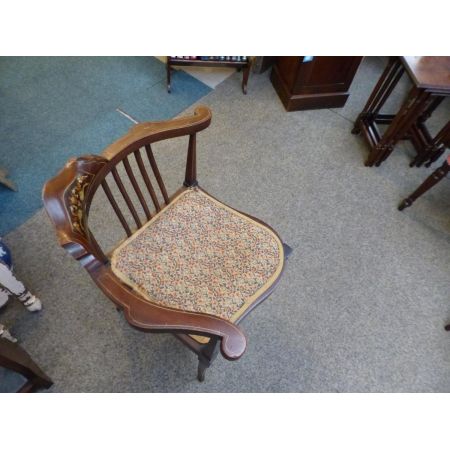 Edwardianischer Antiker Englischer Mahagoni Eckstuhl chair