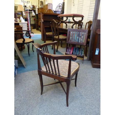 Edwardianischer Antiker Englischer Mahagoni Eckstuhl chair