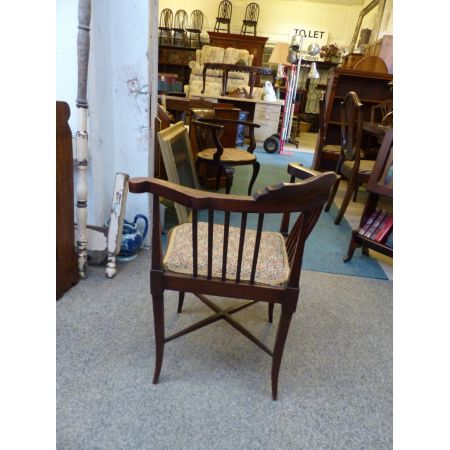 Edwardianischer Antiker Englischer Mahagoni Eckstuhl chair