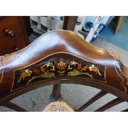 Edwardianischer Antiker Englischer Mahagoni Eckstuhl chair