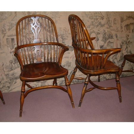 Antike viktorianische Ulmen Windsor Stühle ca 1850