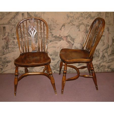 Antike viktorianische Ulmen Windsor Stühle ca 1850