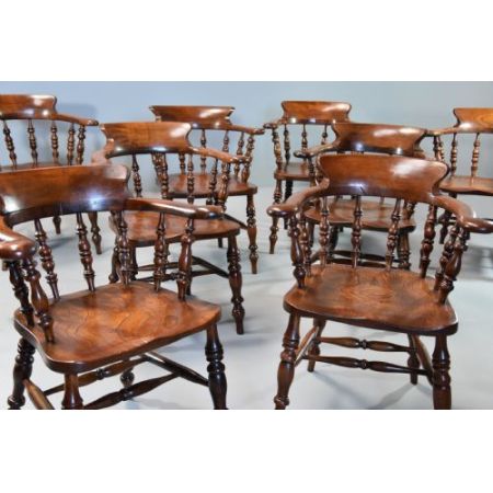 Antike Esszimmerstühle Ulme Buche Esche englisch ca 1860