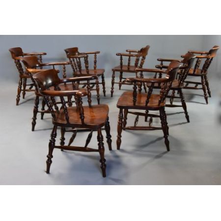 Antike Esszimmerstühle Ulme Buche Esche englisch ca 1860