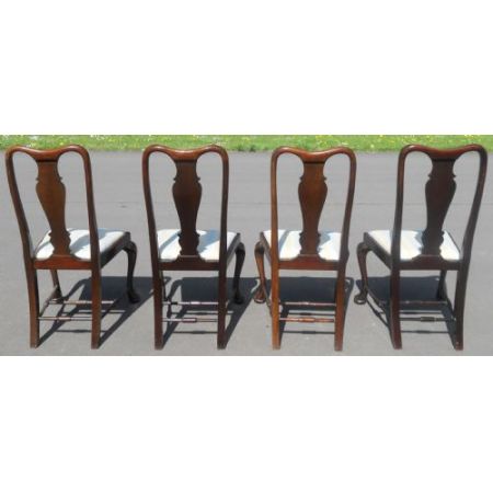 4 Antike Englische Mahagoni Esszimmerstühle ca. 1920