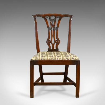 6 Viktorianische Antike Englische Stühle im Chippendale Stil ca. 1900