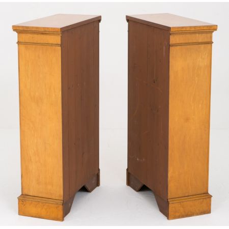 Viktorianisches Antikes Englischers Paar Ahornholz Bücherregale ca. 1920