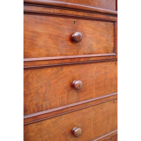 Viktorianischer Antiker Englischer Mahagoni Kleiderschrank ca. 1860