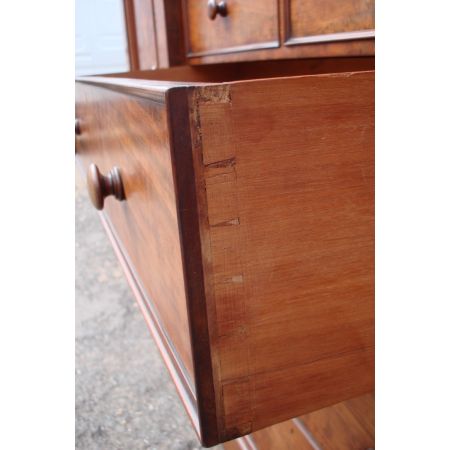 Viktorianischer Antiker Englischer Mahagoni Kleiderschrank ca. 1860