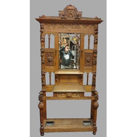 Antiker englischer Mahagoni Kleiderschrank ca 1890