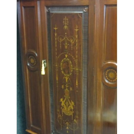 Antiker englischer Mahagoni Kleiderschrank ca 1890