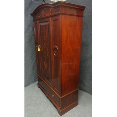 Antiker englischer Mahagoni Kleiderschrank ca 1890