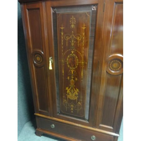 Antiker englischer Mahagoni Kleiderschrank ca 1890