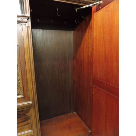 Viktorianischer antiker Mahagoni Kleiderschrank englisch ca 1890