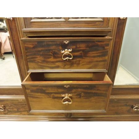 Viktorianischer antiker Mahagoni Kleiderschrank englisch ca 1890