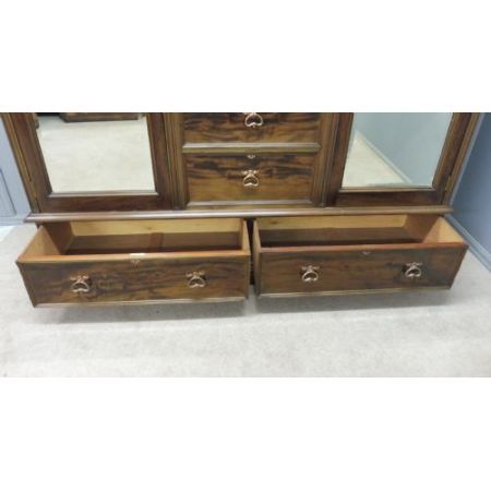 Viktorianischer antiker Mahagoni Kleiderschrank englisch ca 1890