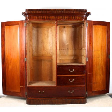 Viktorianischer Mahagoni Kleiderschrank original antik 1860