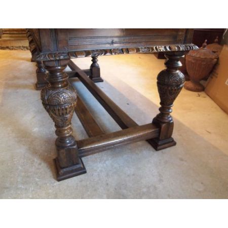 Viktorianischer, antiker Eichen Esstisch britisch c1880