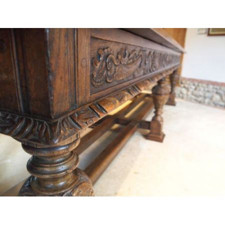 Viktorianischer, antiker Eichen Esstisch britisch c1880