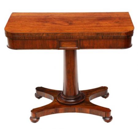 Viktorianischer antiker Palisander Kartentisch ca 1850