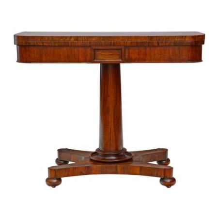 Viktorianischer antiker Palisander Kartentisch ca 1850