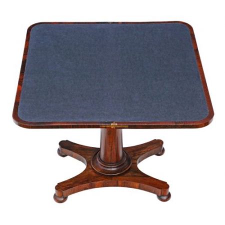 Viktorianischer antiker Palisander Kartentisch ca 1850