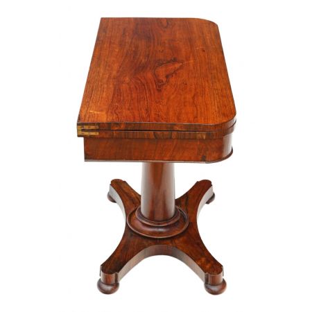 Viktorianischer antiker Palisander Kartentisch ca 1850